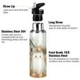 thumbnail image 3 of Yayeee 20oz Insulated Water Bottle Double Wall Stainless Steel with Flip Straw Lid, Cute Halloween Pumpkins, 3 of 7