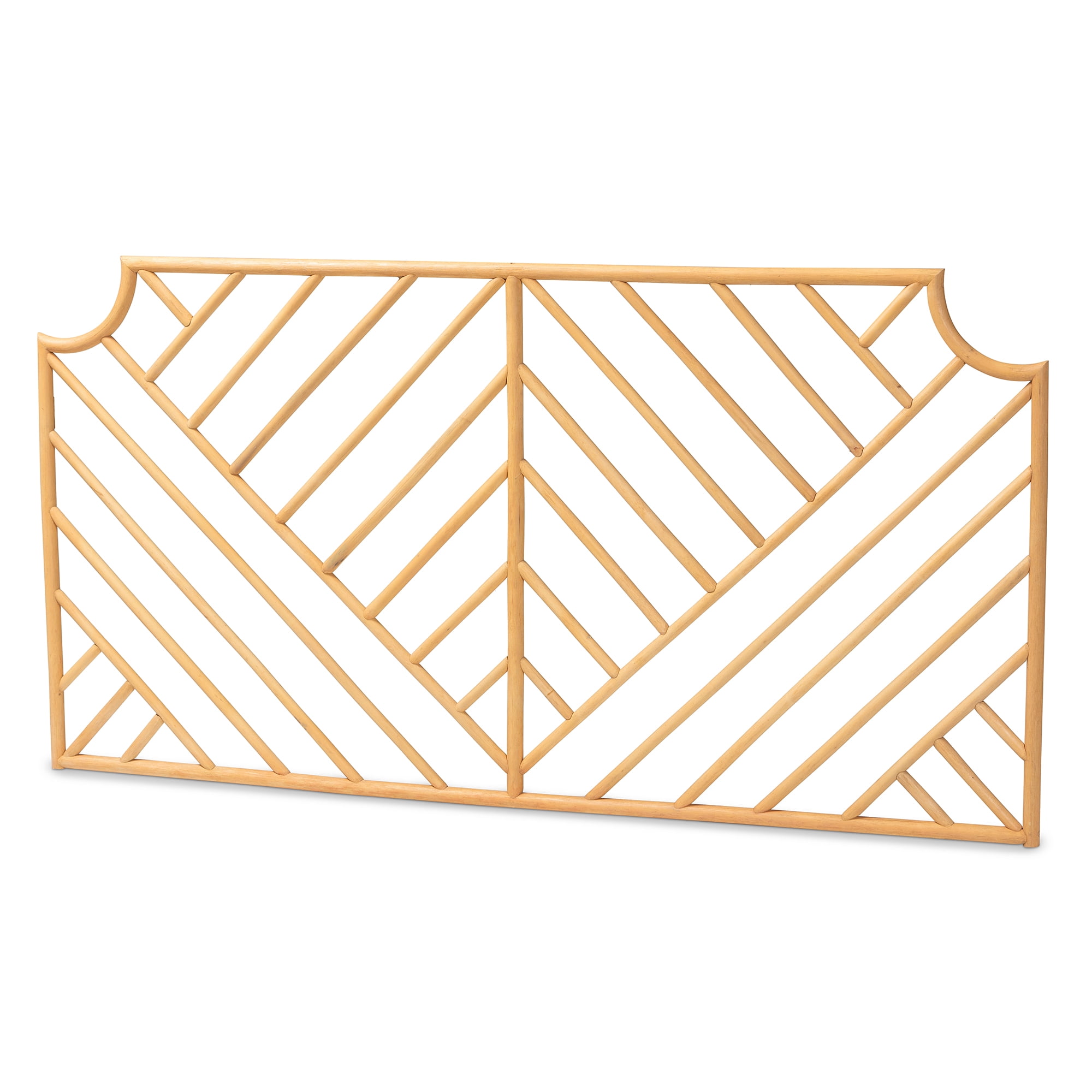 bali & pari Giza Rattan BOHO Headboard, Queen Size, Natural Brown