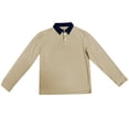 thumbnail image 2 of Men Polo Shirt Long Sleeve Button Tee Shirts Slim Fit Khaki Men TShirts, 2 of 4