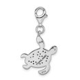 thumbnail image 3 of Sterling Silver Sea Turtle Charm with Clear Crystals, Lobster Clasp Pendant for Bracelet or Necklace, Ocean Symbol Jewelry for Women or Unisex, 3 of 6
