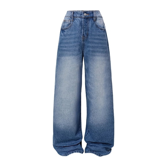 sertiohcv Girls Cargo Pants Girls Pants Comfortable Soft Denim Pants Fashion Casual Girls Denim Pants Blue Size for 5-6 Years