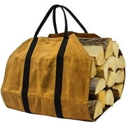 Firewood Bag Carrier Log Carrier for Firewood Large Canvas Log Tote Bag with Handle Waxed Canvas Wood Carrier Durable Fireplace Firewood Carrier