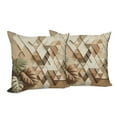 thumbnail image 2 of Ambesonne Monstera Throw Pillow Cover Pack of 2, Scandinavian Boho Style, 2 Pcs-16"x16", Pale Reseda Green Cocoa, 2 of 5