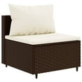 thumbnail image 2 of vidaXL 10 Piece Garden Lounge Set with Cushions Brown Poly Rattan, 2 of 5