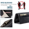 thumbnail image 3 of Case for iPhone 12/iPhone 12 Pro 6.1 inch, Retro Matte Protective Leather Case with RFID Blocking Viewing Stand  Closure TPU Shell Flip Cover - Black, 3 of 16