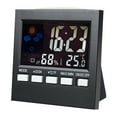 thumbnail image 2 of Walbest LCD Digital Weather Clock Thermometer Hygrometer Household Temperature Humidity Meter, Snooze Alarm Clock Time Dates Weather Forecast, 2 of 7