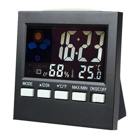 

cdar Weather Station Alarm Clock Thermometer Wireless Temperature Humidity Meter Alarm Clock Thermometer