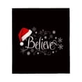 thumbnail image 2 of Cozy Flannel Blanket with Elegant ' Believe ' Cursive Design & Snowflakes - Perfect for Sofa Travel Bed or Chair - Soft & Warm, 2 of 5