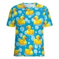thumbnail image 5 of Rubber Ducks Bubble Print T Shirts Basic T-Shirt Short Sleeve Ladies Tee Shirt Summer Graphic Clothing, 5 of 6
