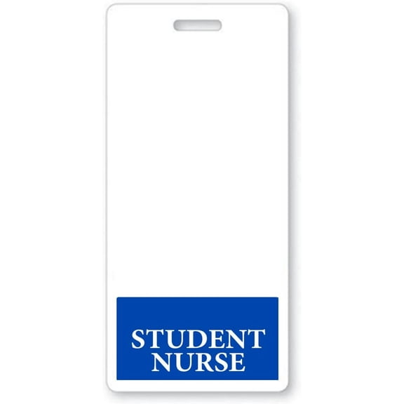 5 Pack - Student Nurse Badge Buddy Vertical - Heavy Duty Badge Buddies for Student Nurses Spill & Tear Proof Cards - 2 Sided USA Printed Quick Role Identifier ID Tag Backer by Specialist ID (Blue)