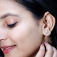 thumbnail image 6 of Rosec Jewels Lab Grown Diamond Circle Earrings with Screw Back - Diamond Stud Earrings - EF-VS Quality, 925 Sterling Silver, 6 of 8