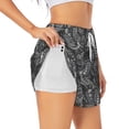 thumbnail image 2 of Bixox Women's Snake pattern 2 in 1 Running Shorts - Lightweight Athletic Workout Gym Yoga Shorts Liner with Pockets - Medium, 2 of 7
