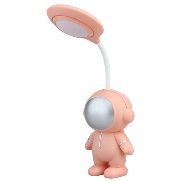 Luz de mesa con forma de astronauta, carga USB, 360°, plegable, para dormitorio, sala de estar