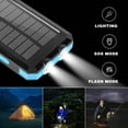 thumbnail image 6 of TOPRenddon Solar Charger Power Bank 10,000mAh, Portable Wireless Charger, 20W Fast Charging External Battery Pack with USB C for Cell Phones, Solar Panel Charger with Dual Flashlight for Camping, 6 of 9