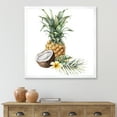 thumbnail image 3 of Designart 'Pineapple With Plumeria Coconut and Palm Leaves' Traditional Framed Art Print, 3 of 4