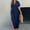 Navy, variant on Women Summer Fashion Short Sleeve Vent Round-Neck Casual Dress