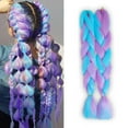 thumbnail image 1 of 2pcs blue and purple mixed color three-strand braid, 1 of 7