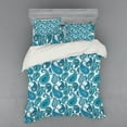 thumbnail image 2 of Ambesonne Paisley Bedding Set 3 Pcs, Ocean Stripe and Flower, Twin, Blue and White, 2 of 3