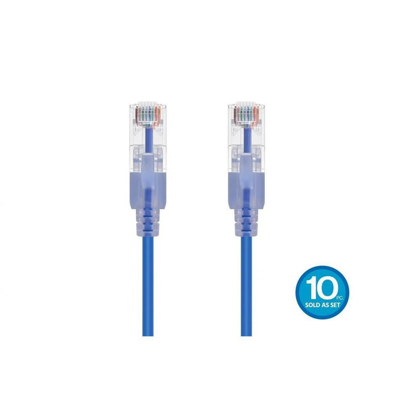 CAT7 Ethernet Patch Cable, Shielded, Snagless Molded Boot, S/FTP, 10G, RJ45  - RJ45 1ft - 100ft