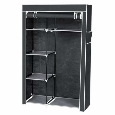 Voomwa 64 Portable Closet Storage Organizer Wardrobe Clothes Rack Voomwa 64 Portable Closet Storage Organizer Wardrobe Clothes Rack With Shelves Gray Com
