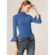thumbnail image 4 of Suéter de Cuello Alto Allegra K Con Volantes Para Mujer Jersey De Punto Elástico Ajustado Azul XS, 4 of 6