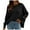 Black, variant on Fesfesfes Women Sweater Tops V-neck Loose Knitting Sweater Casual Solid Color Long Sleeve Tops or