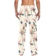 thumbnail image 4 of Vintage Magnolia and Butterflies Men's Pajama Pants Cotton Long Sleepwear Lounge Pants XL, 4 of 7
