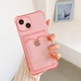 thumbnail image 3 of Compatible for iPhone 14 Case Clear with Card Holder, Cute Phone Cover for Women Girl, Protective Soft TPU Shock-Absorbing Wallet Case for iPhone 14-Clear Pink, 3 of 13