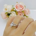 thumbnail image 7 of Two Piece Kite Bridal Ring Cubic Zirconia 925 White Tone Sterling Silver, Size 7, 7 of 7