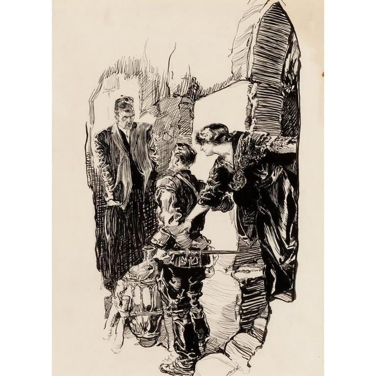 Joseph Clement Coll 14x18 Black Ornate Wood Framed Double Matted