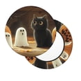 thumbnail image 3 of Round Bar Stool Seat Covers, Halloween Cute Black Cat Ghost A Elastic Round Chair Cover Stool Seat Slipcover Bar Stool Cushions Round Pad for 12-14 inch, 3 of 7