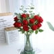 thumbnail image 3 of Xiao Hua Rosas artificiales realistas con tallos para decorar ramos de novia, 10 unidades (rojas), 3 of 5