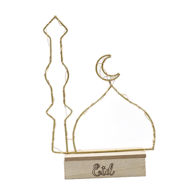 Luces decorativas para Ramadán, adornos para Eid, regalo, luces LED de luna y estrella para decorar B