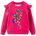 thumbnail image 4 of CLOISE Long Sleeve Shirts for Girls Tops with Pockets Crewneck Casual Pullover Graphic Blouses Hot Pink 7-8T, 4 of 5