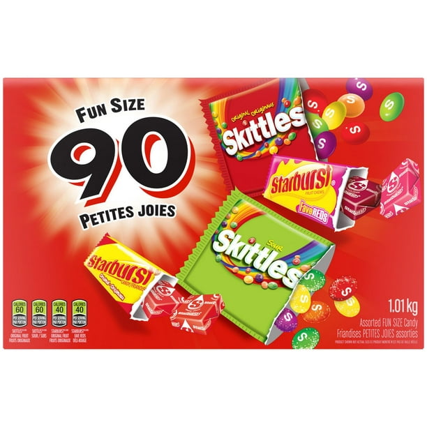 Skittles Original, Starburst Original et Starburst Fave-Red Candy, Halloween, taille amusante, boîte, 90 unités