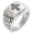 Silver, variant on Stainless Steel Royal Fleur De Lis Geometric Pattern Step-Down Biker Style Polished Ring