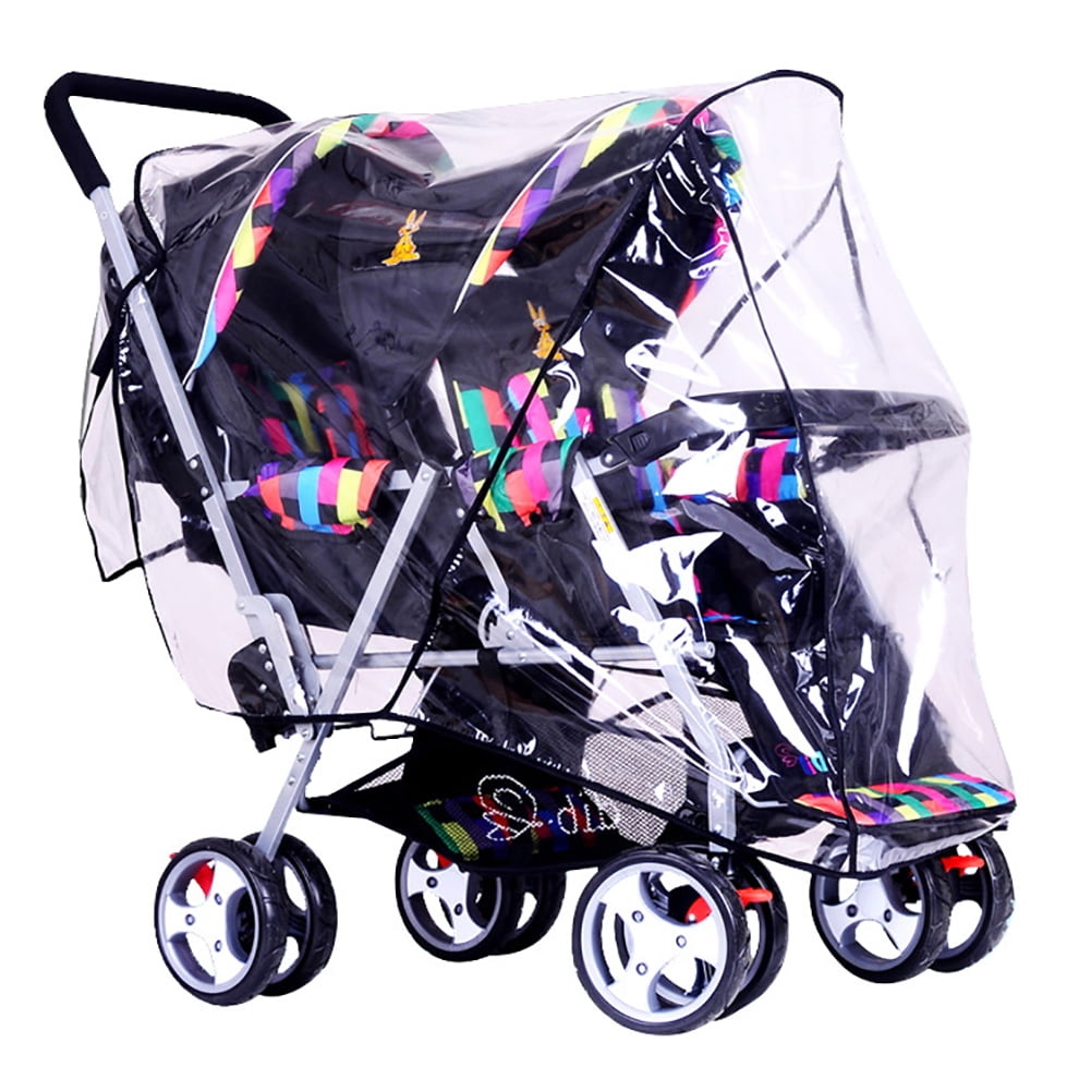 Rain Cover for Double Tandem Stroller Double Stroller Rain Cover Big Size Universal Rain and Wind Cover 