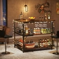 thumbnail image 2 of Tribesigns L-Shaped Home Bar Cabinets with Storage Shelves and Wine Glasses Holders, Brown, 2 of 7