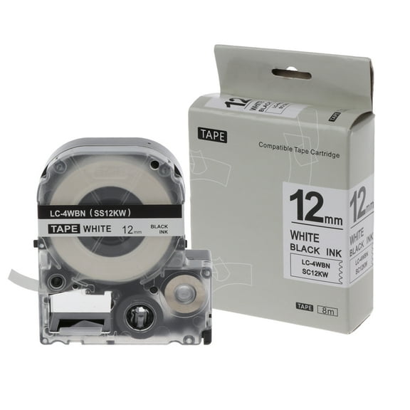 Black on White Label Tape Compatible for Label Tapes 12mm For LW-300 LW-40