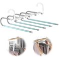 thumbnail image 2 of Aedtie Rack Multi Functional Pants Rack Hanger Pants Hangers Saving Closet Multiple Multifunctional Uses Rack Organizer For Trousers Scarves Slack (1 Pack With 5 Cli, 2 of 9
