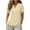 Khaki, variant on Women's Summer Cotton Linen Solid Color Button V Neck Loose Top, Casual Lightweight Short Sleeve Blouse Tee White XXL
