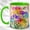 Green, variant on Rainbow Flower Coffee Mug, Gemstone Style Mug, Ceramic 11 oz