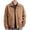 (New1)Khaki, variant on Men Lapel Collar Work Outerwear Casual Zip Up Loose Fit Workwear Jacket with Flap Pockets for Daily Business Street Activities