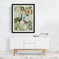 thumbnail image 2 of Exotic Peacocks in Paradise 1 - Illustration Botanical Vintage Floral Tropical Wildlife Black Framed Wall Art Print 8 x 10 inches, 2 of 3