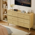 thumbnail image 4 of MIDODO 6 Drawer Dresser with 4 Foldable Drawer Dividers, Wood Mid Century Modern Chest of Drawers, Dresser TV Stand, Storage Drawer Organizer, 4 of 10