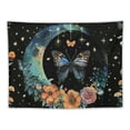 thumbnail image 5 of PIKWEEK  Blue Butterfly Moon Flower Tapestry Boho Floral Plant Tapestries for Bedroom Aesthetic Nature Tapastry's Wall Hanging Mandala Botanical Wall Tapestry for Living Room Dorm  Painting, 5 of 6