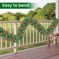thumbnail image 6 of Jripae Pre-Lit Christmas Garland with Lights, 50 LEDs 9FT Christmas Garland Battery Operated Christmas Decoration Lighted Garland for Stairs Railing Fireplace Mantle Front Door Home Holiday Decor, 6 of 8