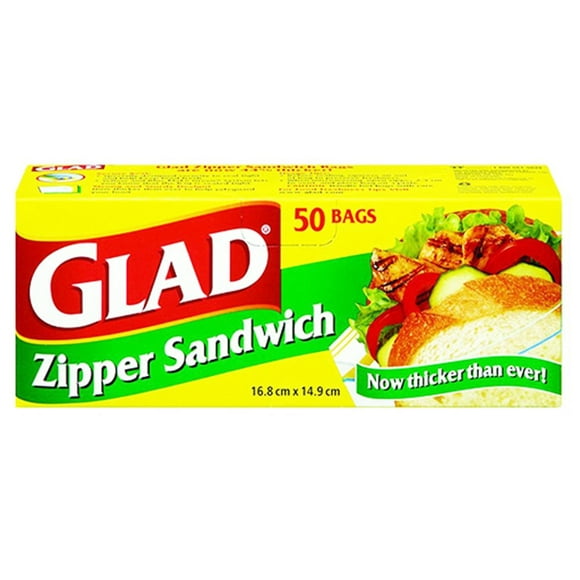 Glad (50 Bags) Sandwich Zipper Bags (Pack of 3)