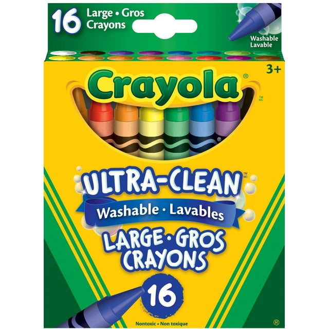 Crayola Ultra-Clean Washable Large Crayons, 16 Count