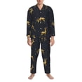 thumbnail image 3 of Salouo Christmas Deers Print Button-Front Long Sleeve Pajama Set for Men, Soft 2Pjs Men's Long Sleeve Sleepwear-Small, 3 of 7